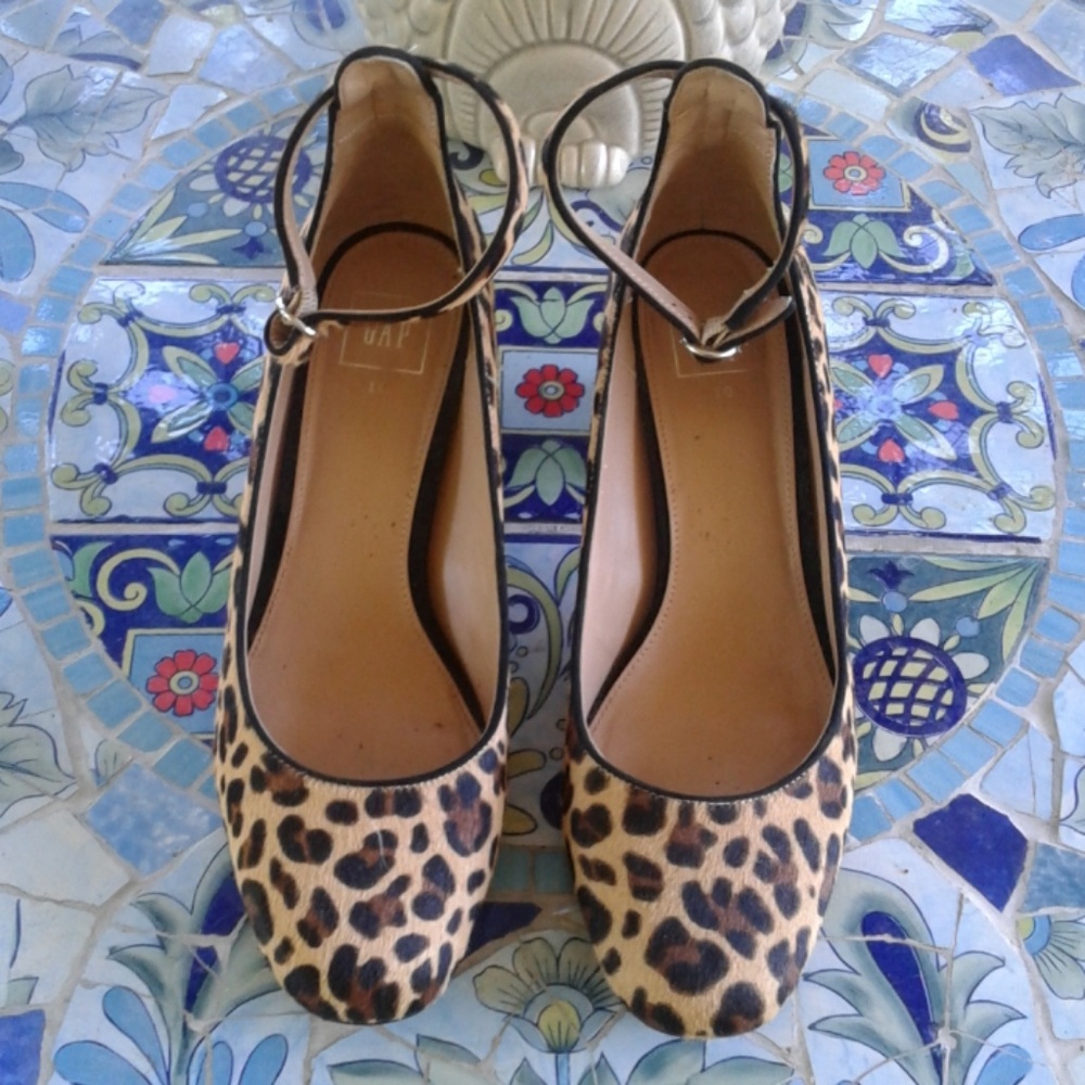Gap Leopard Block Heel Shoes . Worn once.